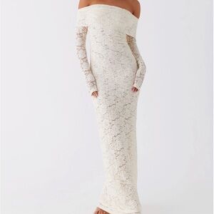 Peppermayo Yours Always Lace Maxi Dress - Ivory